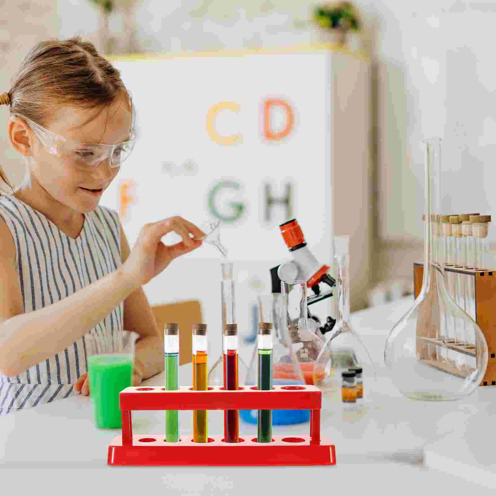 

Test Tube Holder Plastic Test Tube Rack Detachable Drying Rack Multi-Size 6 Way Test Tube Holder Rack Test Vials Rack Wire