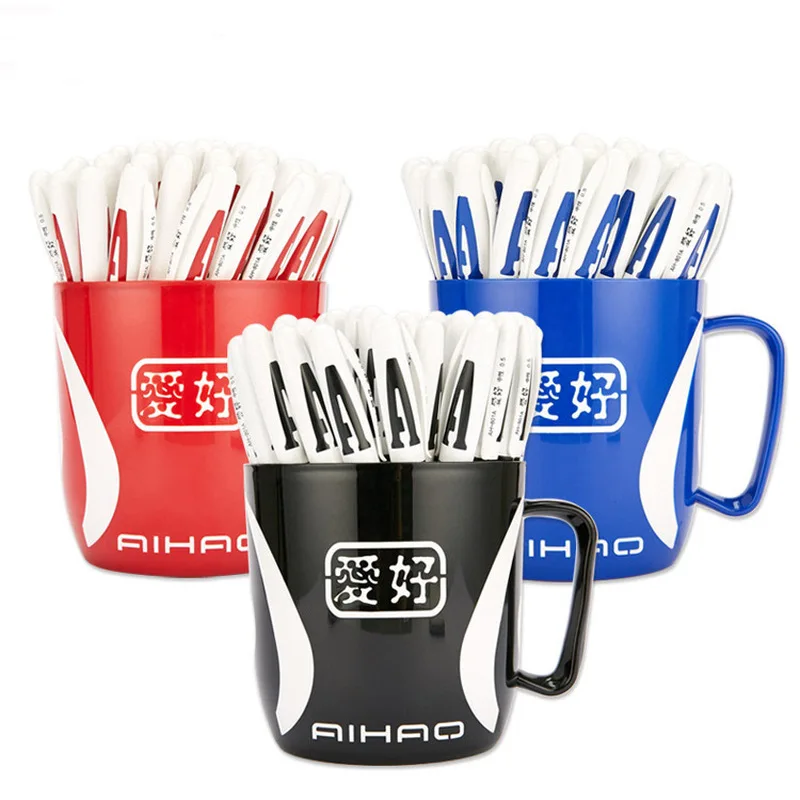 

6Pcs/Lot Superior Quality Gel Pen Black Blue & Red Ink 0.5mm Very Good Writing Gel ink Pens office & school Pen supplies