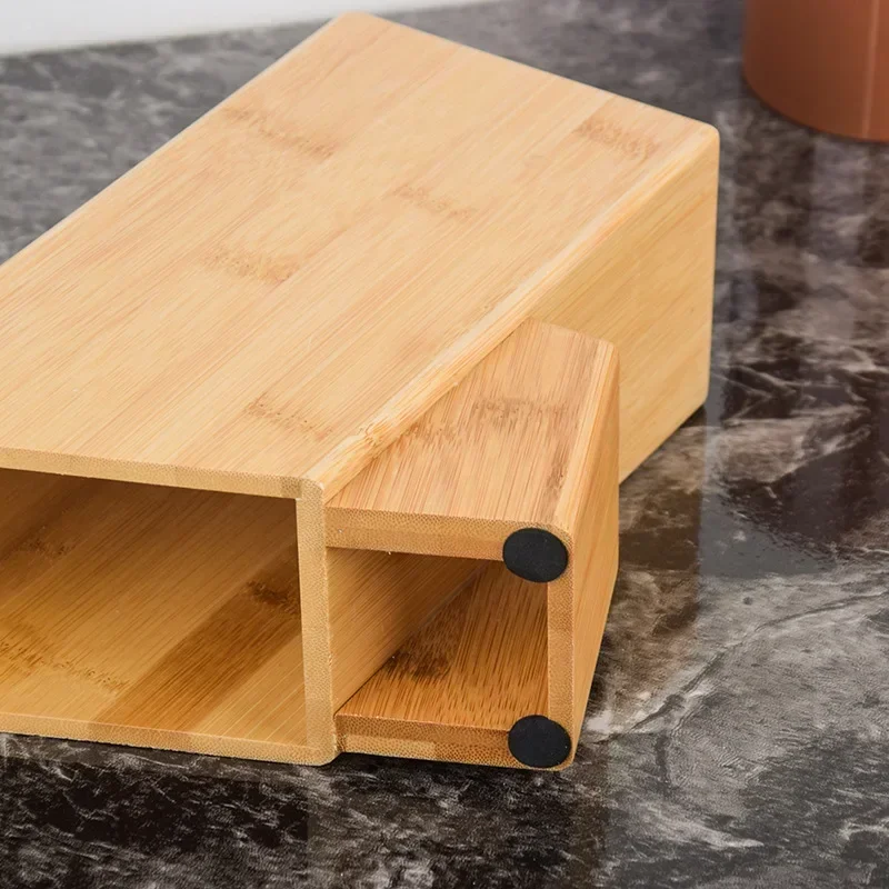 Multifunctional Bamboo Knife Holder with Ventilation for Kitchen Utensils Storage