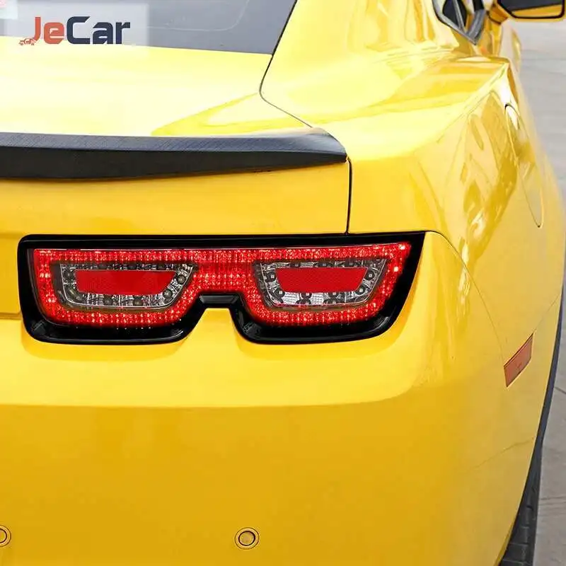 JeCar 블랙 자동차 후면 테일 램프 장식 스트립 미등 커버 트림 스티커 시보레 카마로 2010-2013 자동차 액세서리