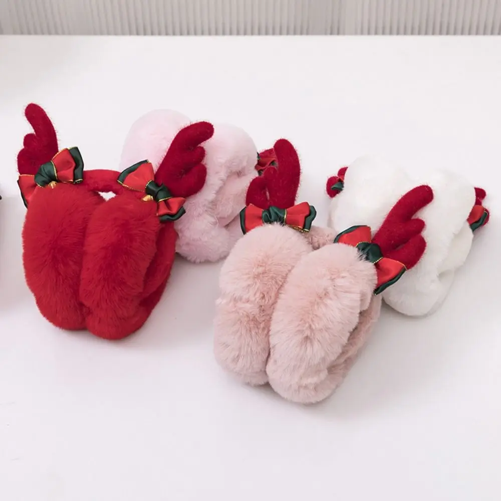 

Cold Protection Soft Plush Earmuffs Winter Warm Women Men Folding Ear Warmer Faux Fur Christmas Antlers Ear-Muffs Gifts