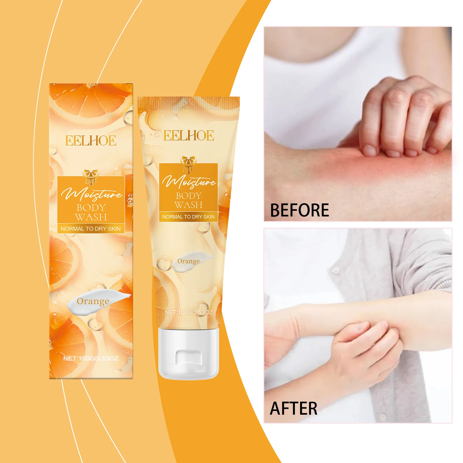 EELHOE Winter Orange Moisturizing Body Wash-100g 3-in-1 Shampoo, Conditioner, and Body Wash Convenient to Carry Travel Gear