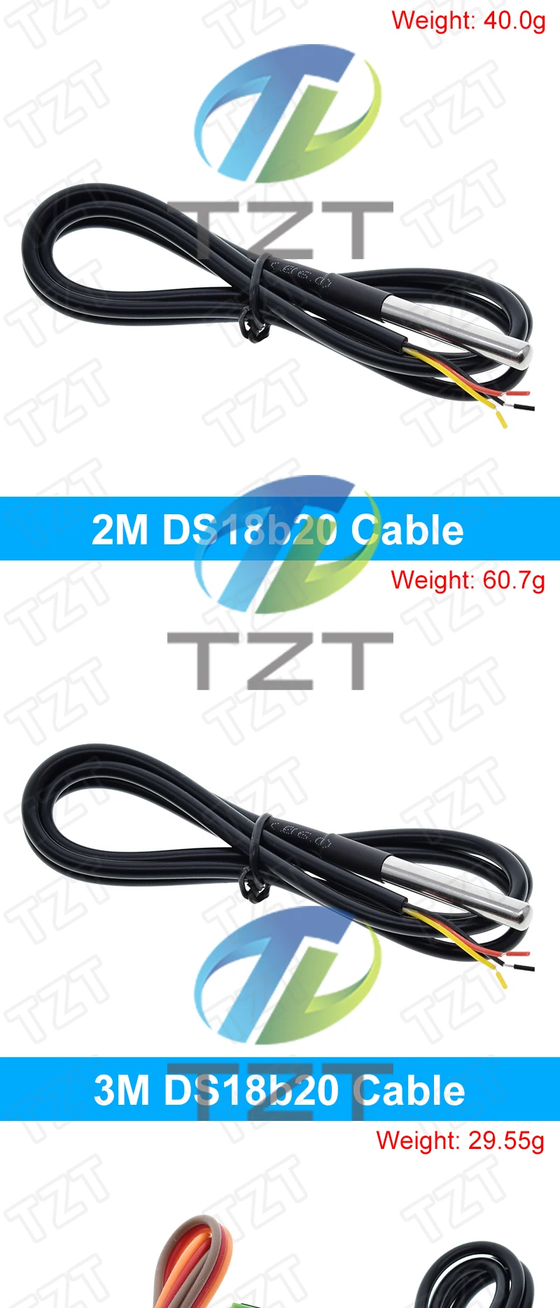 DS18B20 DS1820 Temperatursensormodul Wasserdicht 100 cm Digitales Erkennungskabel Edelstahl Sondenanschlussadapter – Detail 6