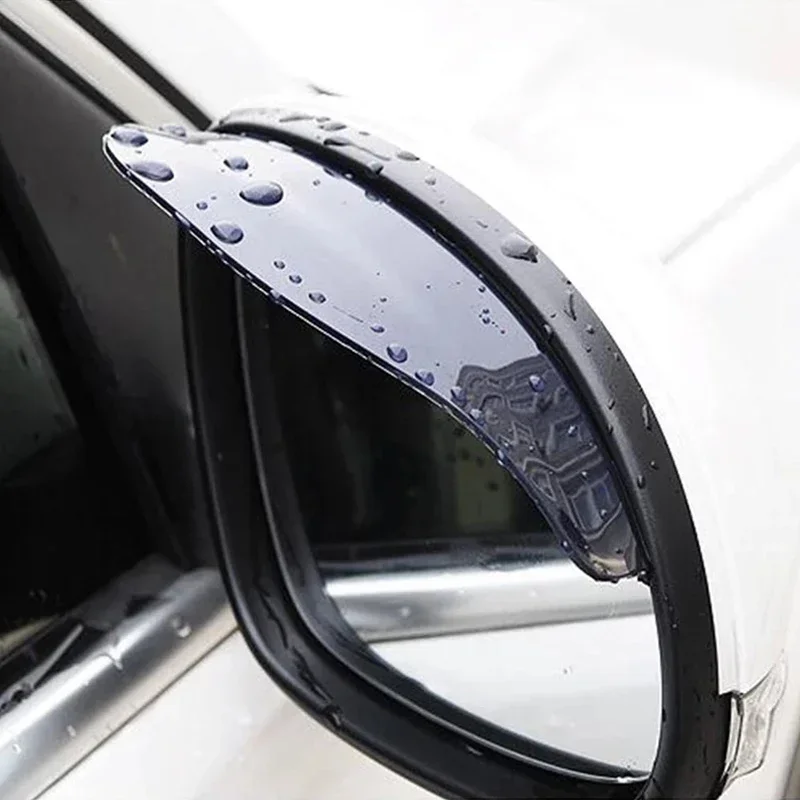 2 Pezzi Parapioggia Per Specchietti Retrovisori Auto – Copertura Antipioggia In Gomma Morbida (Nero/Trasparente) - 3