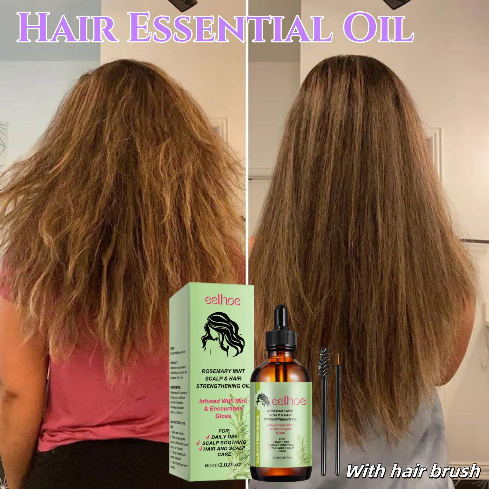 Rosemary Scalp Hair Essential Oil Softens Nourishes Hair Repairs Damage Prevents Loss And Nourishes Essence Oil