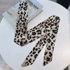 Fashion Elegant Leopard Print Streamer Women 200x5CM Narrow Long Silk Scarf Hairband Bag-belt Plus-long scarf 1