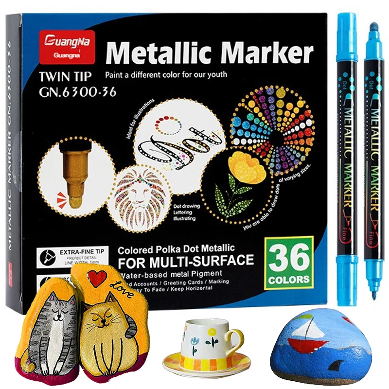 Dual Tip Acrylic Paint Pens 12/24/36 Colors Paint Pens With Circular Dot Tip  Extra Fine Tip, Art Paint Markers for Rock Painting - AliExpress