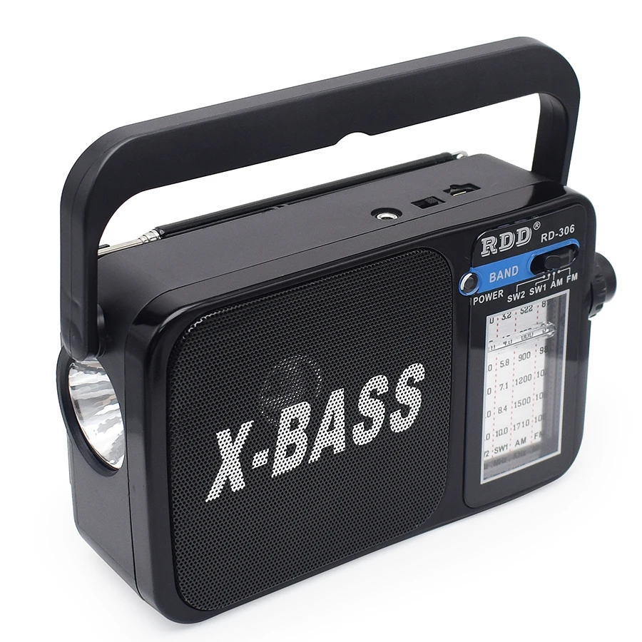portable FM Radio AM Sw1 SW2 All Waves Radio Multiband Shortwave FullBand Radio Headphone jack/flashlight
