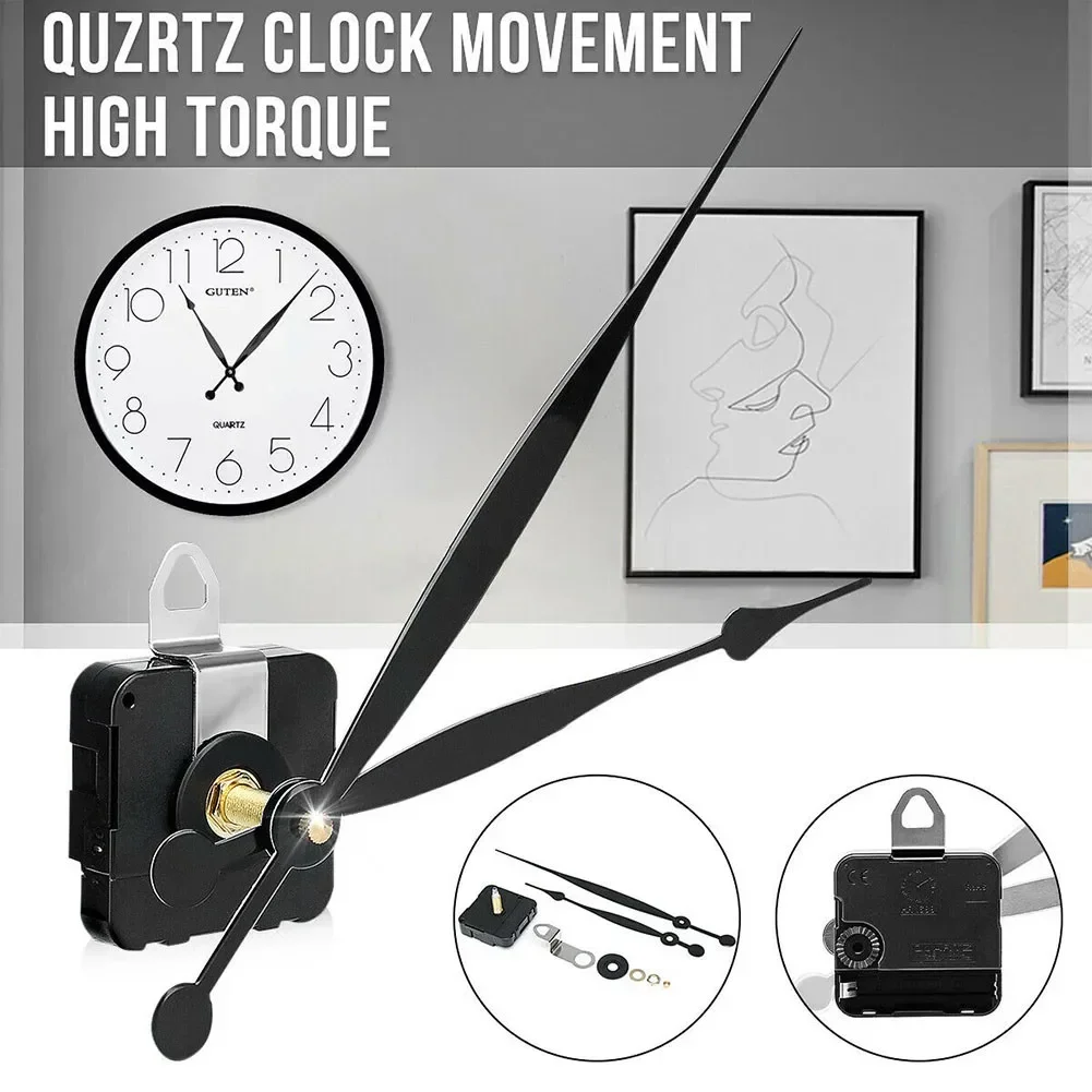 Wall Clock Movement DIY High Torque Quartz Controlled Clock Movement Motor Mechanism Long Hands Decorative Wall