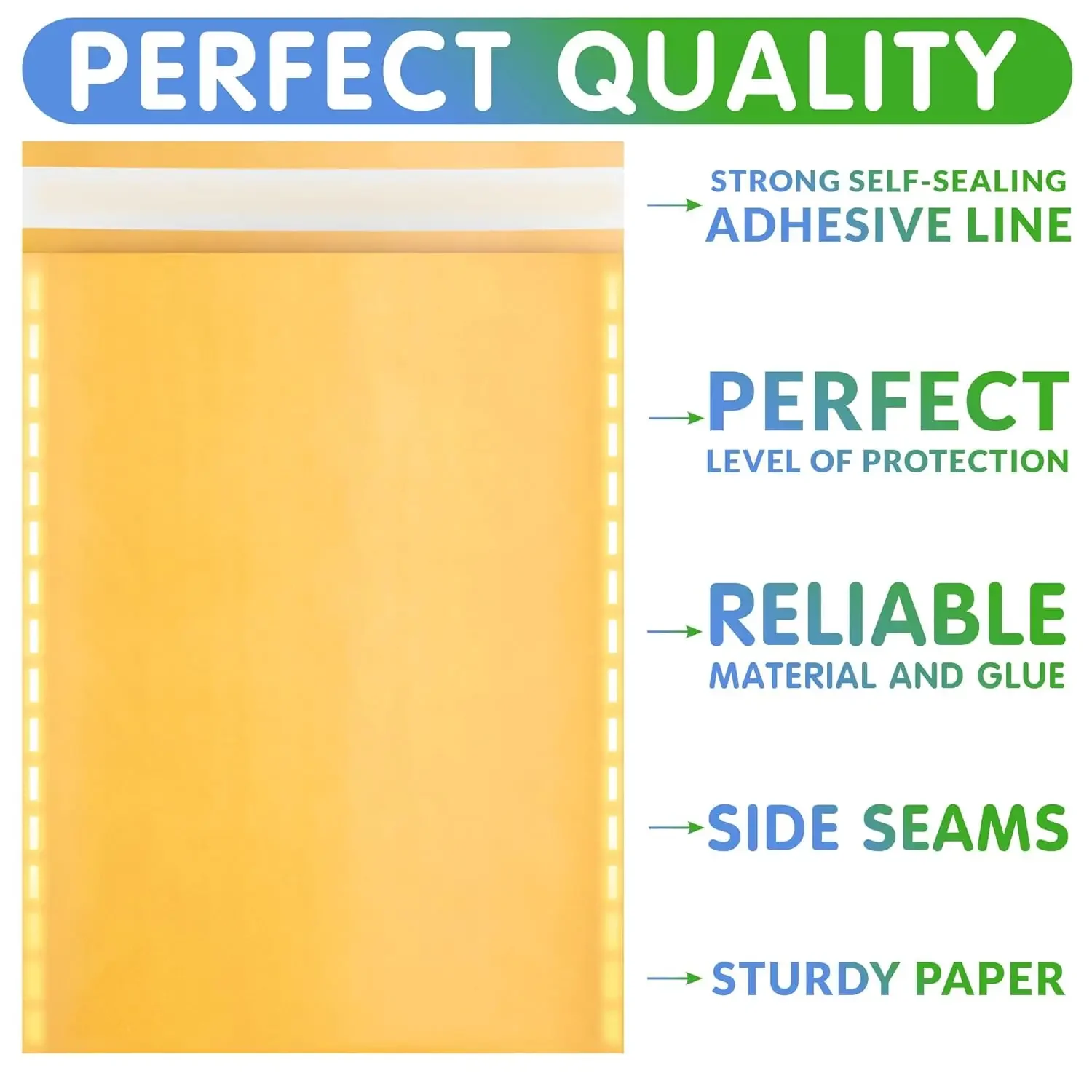 Yellow Kraft Bubble Mailer Envelopes Bag Sturdy Paper Mail Padded Pouch Envelopes Self Seal Bubble Mailers Mailing Packages