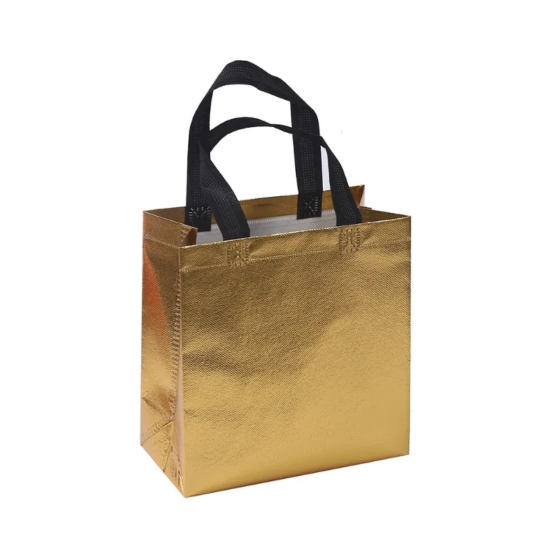 20pcs Reusable Laser Non-woven Bag Shoulder Film Folding Tote Bag Mall Clothing Thickened Shopping Bag for Birthday Valentines 5