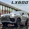 1:24 LX600 SUV Alloy Luxy Car Model Diecasts Metal Toy Off-road Vehicles Car Model Simulation Sound and Light Childrens Toy Gift 1