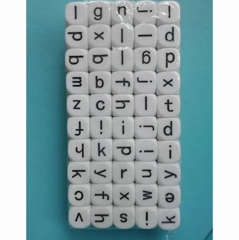 26 PCS/Set Alphabet Acrylic Dice Puzzle Games Uppercase Letter Dice/Lower Case letters