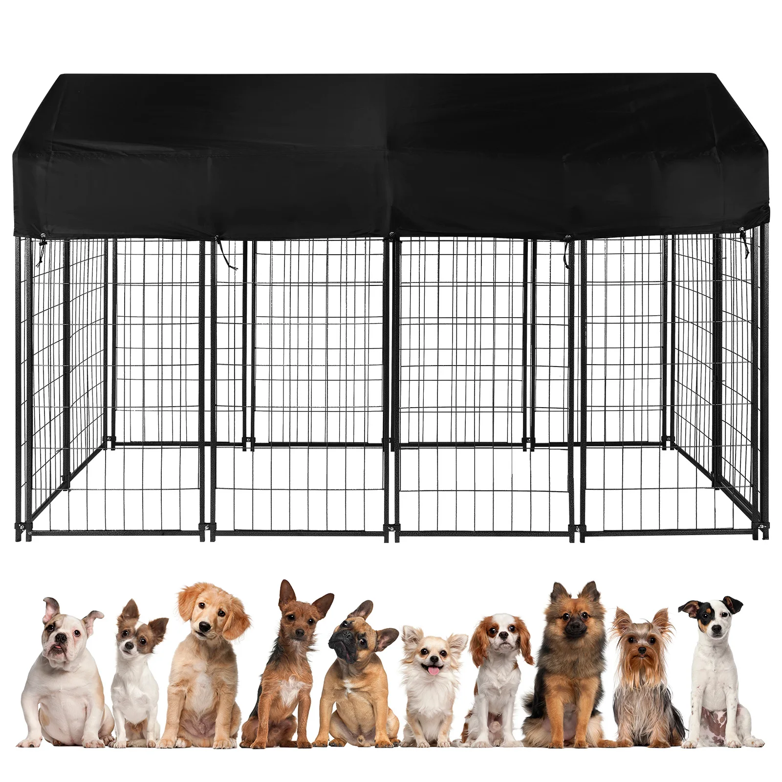 Outdoor Secure Wire Crate Kennel Anti-Rust Heavy Duty Welded Wire Steel Dog Playpen Fence Steel Material for Medium To Small Dog