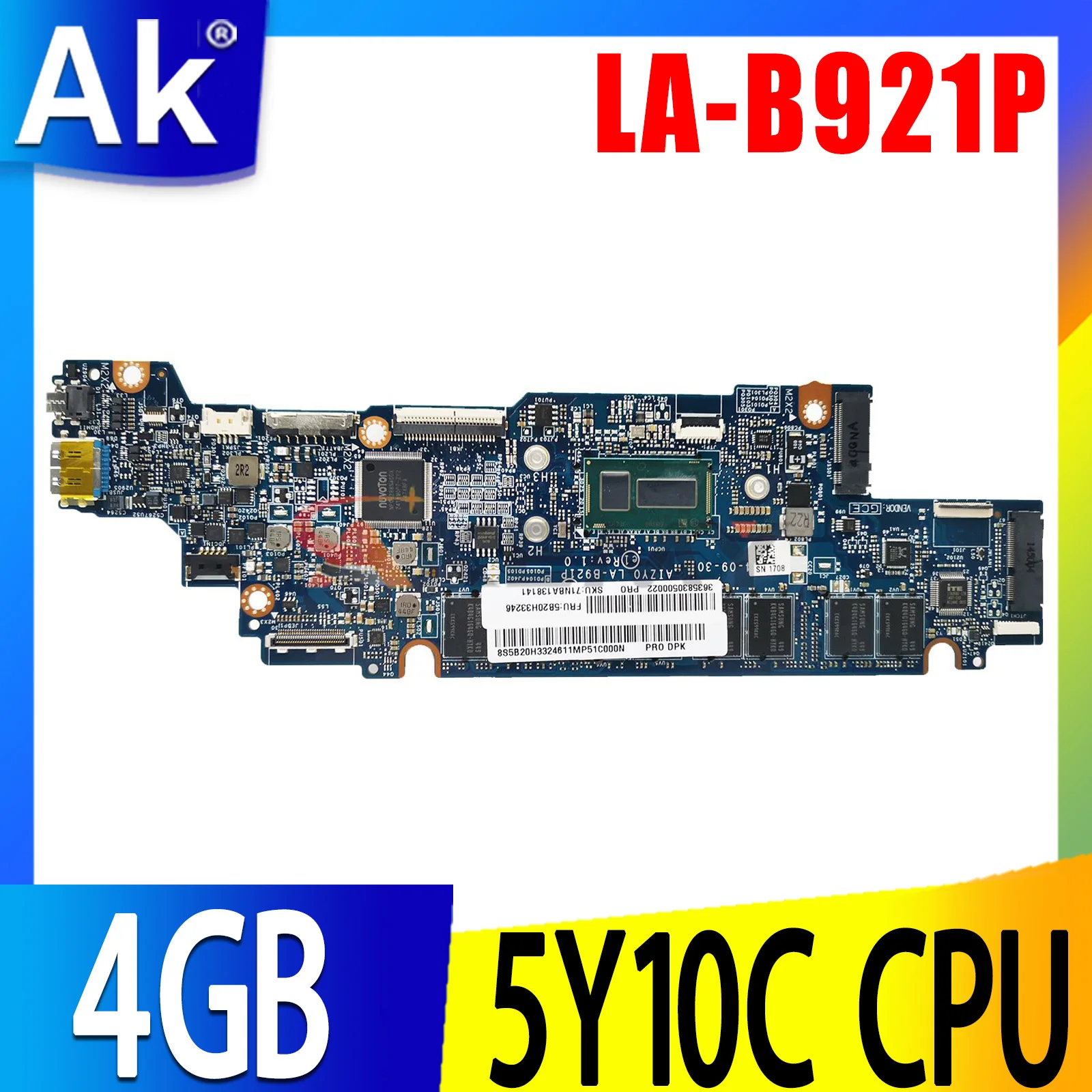 

Материнская плата AIZY0 для ноутбука Lenovo Yoga 3-1170 Yoga 3-11 с 4G-RAM 5Y10C CPU 100% полностью протестирована