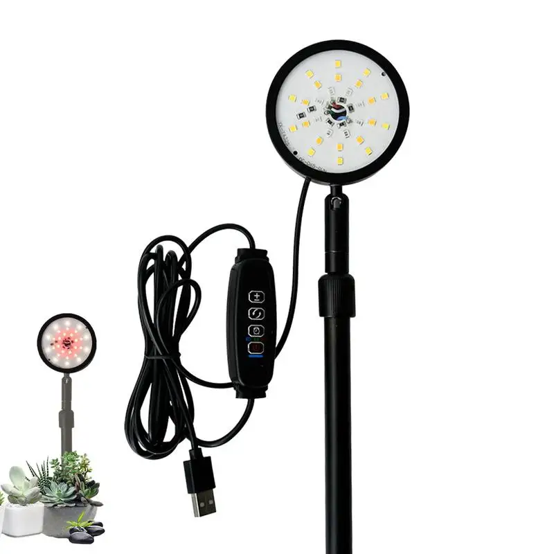 

Grow Light Full Spectrum Clip Plant Growing Lamp Spectrum Growing Lamp 8-Level Dimmable Auto On Off Timing 4 8 12Hrs