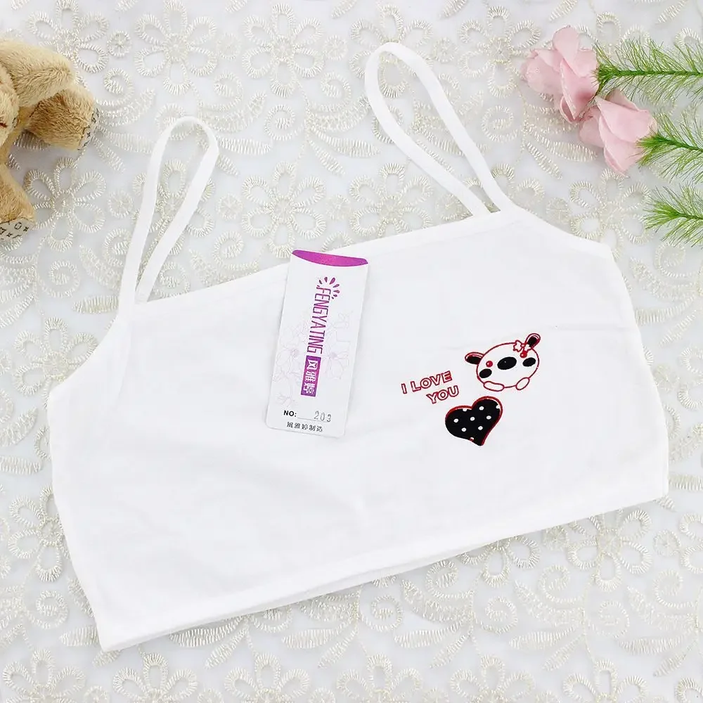 Girls tank tops sports bras 10pcs/Lot Children Cotton Vest Sweat Training Bra 8-13Years
