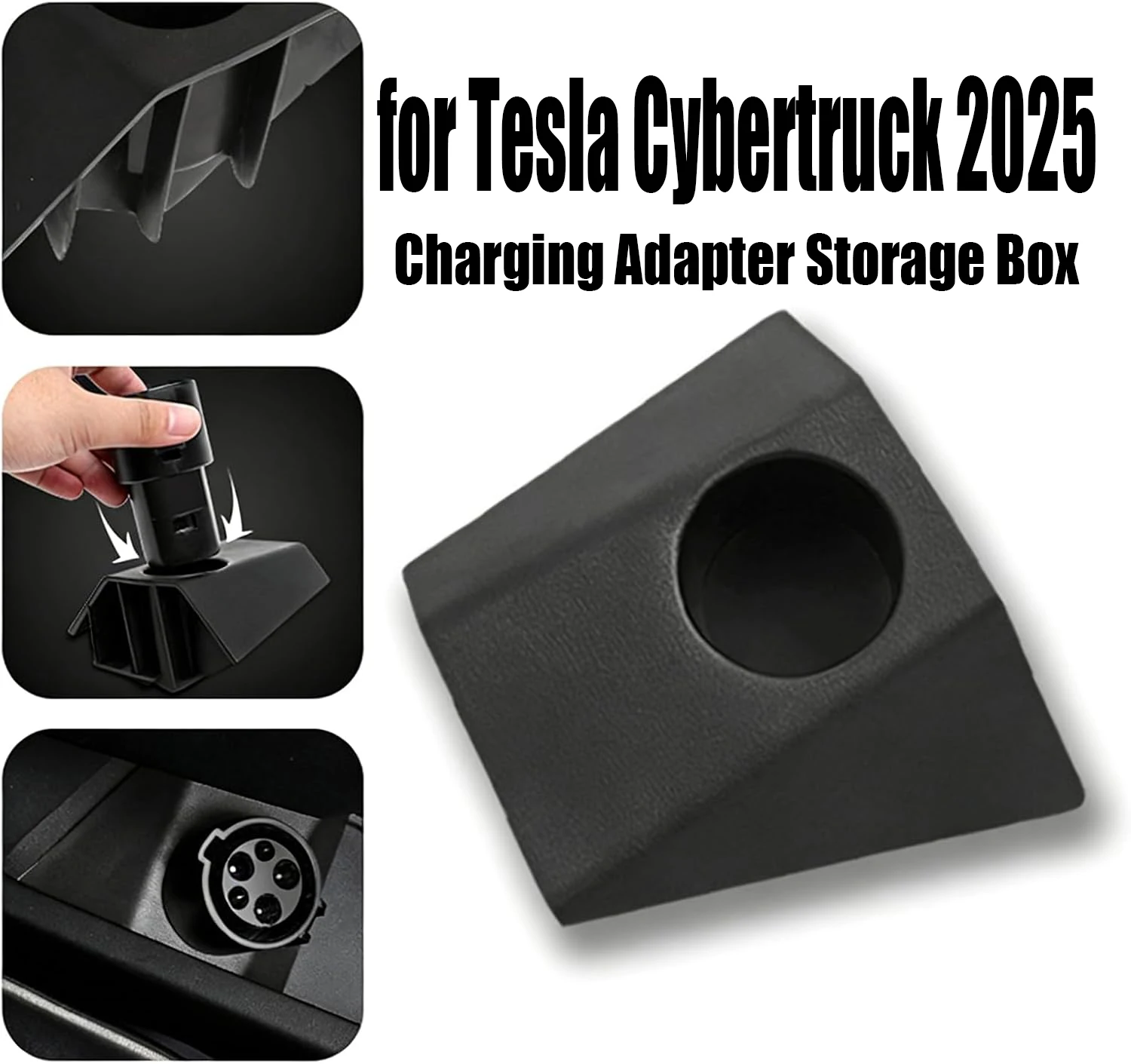 Charging Adapter Storage Box for Tesla Cybertruck Cable Hanger Door Dock Socket Adapter Fixed Base Car Accessories 2024-2025