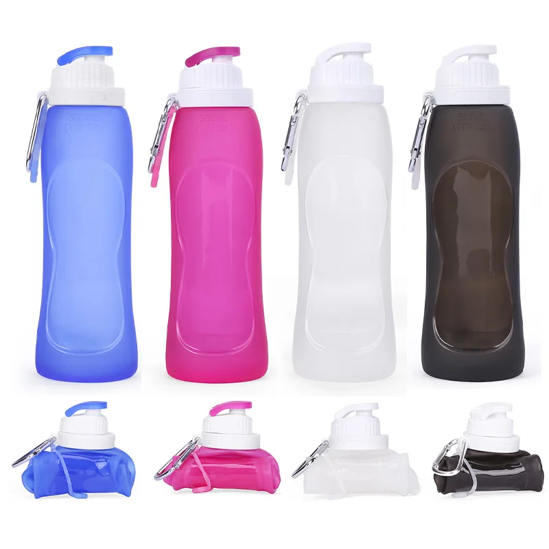 

500ML Foldable Silicone Soft Flask Water Bottle Outdoors Camping Traveling Sport Running Jogging Hydration Bladder Pack Vest