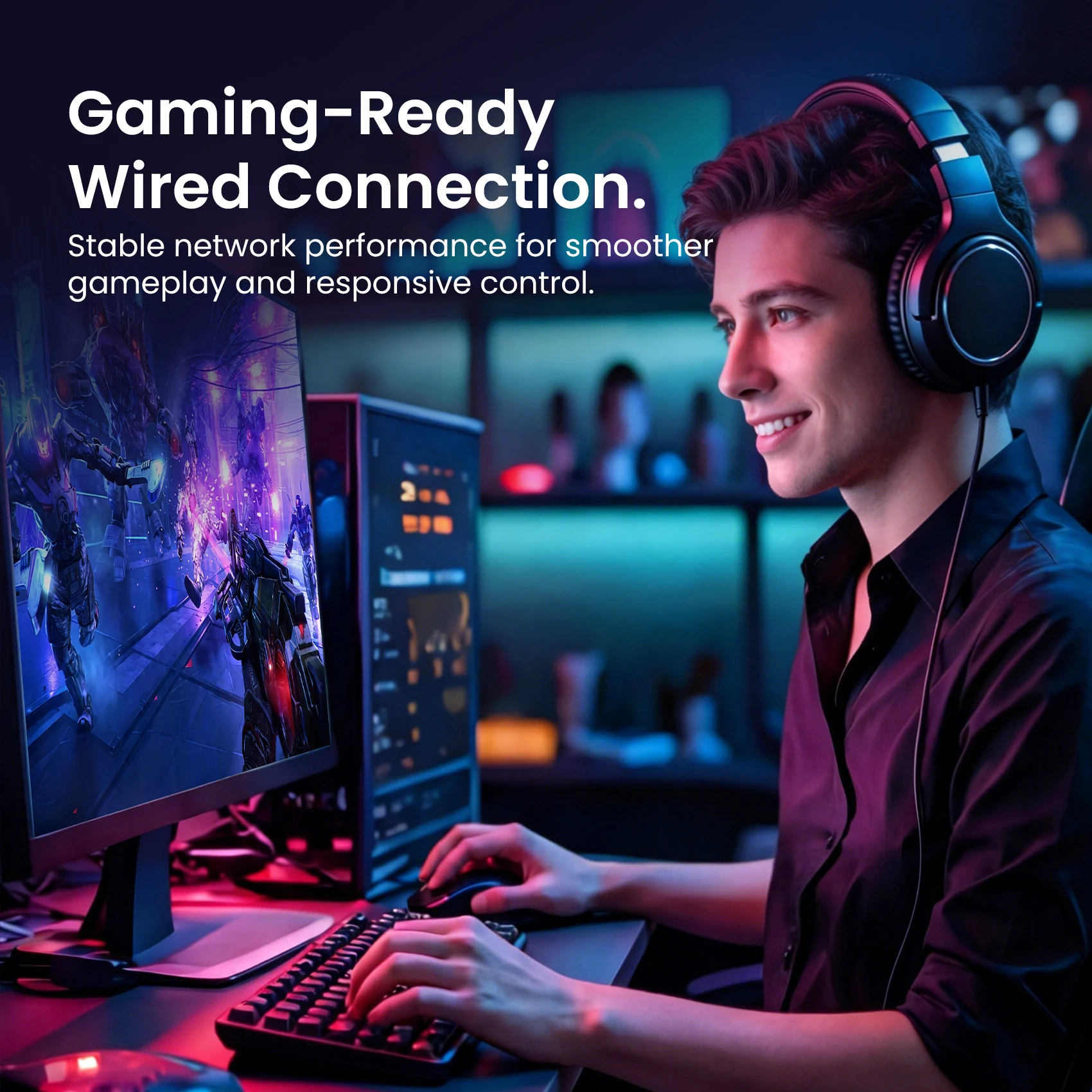 벤션 CAT8 이더넷 케이블 고속 SFTP 40Gbps 2000MHz RJ45 차폐형 실내용 라우터 PC PS5 모뎀 Xbox 네트워크 랜 케이블