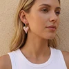 Boucles d'oreilles créoles tendance avec pendentif cœur bonbon, en acrylique doré et acier inoxydable, bijoux féminins