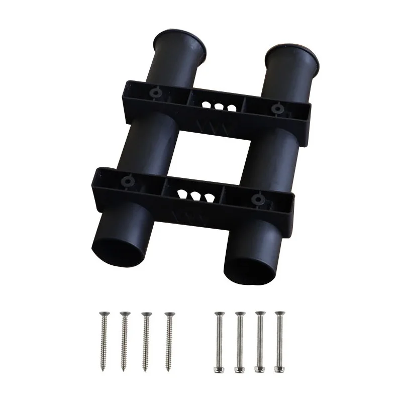 1 Pieces Plastic Rod Pole Holder Two Tube White Black Fishing Boat Marine Yacht Hardware Fishing Pole Rod Holders For Boats