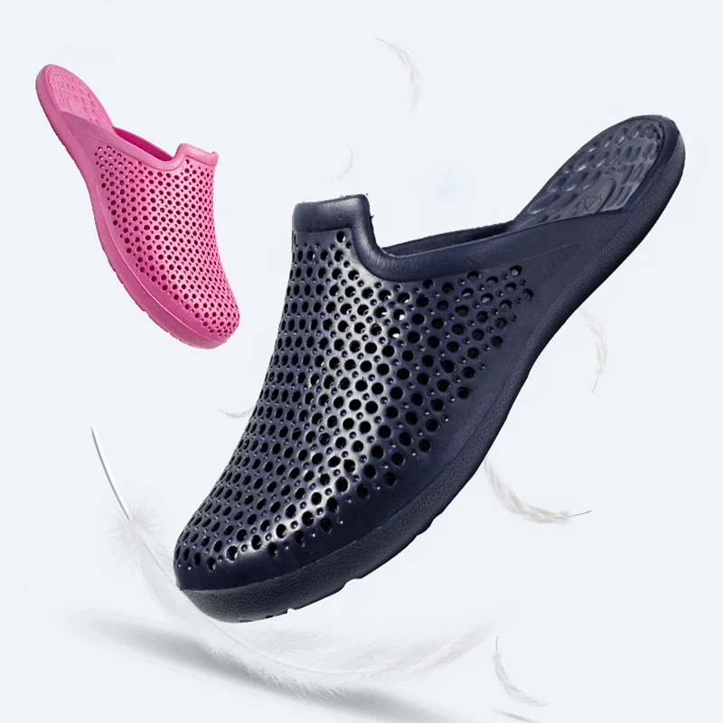 Unisex Mens Slippers Summer Outdoor Clogs Soft Men Bathroom Slippers Couple Ladies Light Sandals Slippers Non-slip Slippers