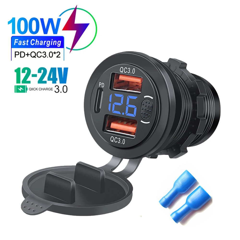 منفذ شحن بديل ولاعة السيارة 12V شحن سريعPD /USB