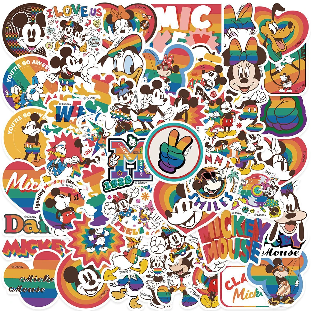 

10/30/50pcs Colorful Disney Mickey Mouse Stickers Kawaii Minnie Cartoon Sticker Suitcase Laptop Phone Stationery Kids Decal Toy
