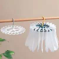 Round Drying Rack Large Capacity 20 Clips Multifunction Hanger Shelf for Bedroom Closet Socks Bra Storage Space Saving Organizer 1