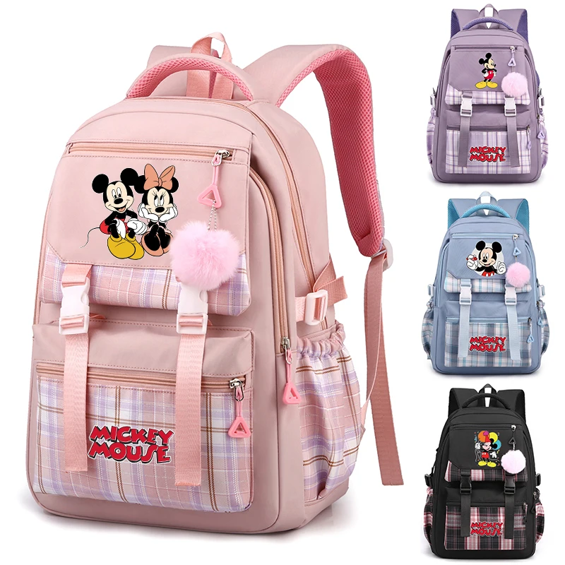 

New Disney Mickey Mouse Backpack for Girl Boy Student Teenager Children Rucksack Women Cute Casual School Bag Kids Birthday Gift
