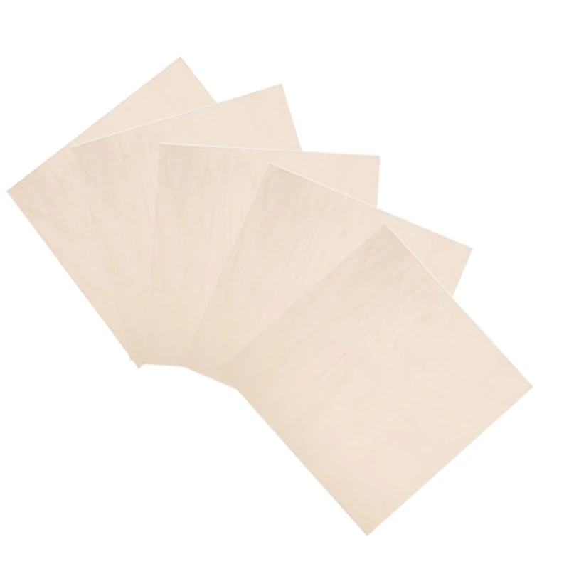 5 Pcs Basswood Craft Board Crafts Multi-Layer Board Cutting DIY Painting Stained And Carved Wood Durable Easy To Use