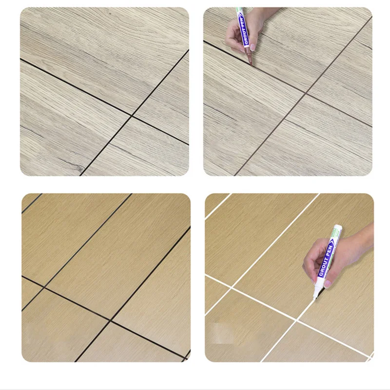 Marker Pen Tile Repair Pen Tile Grout Marker Paint Pen Beauty Sewing Pen Tile Grout Pen Waterproof Marker Wall Seam Color For Tiles Floor Bathroom Decontamination Seam Cleaner