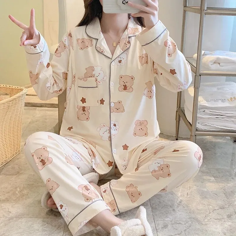 Cross-Border New Moon Clothing Cardigan Cotton Maternity Nursing Sleepwear Thin Milk Feeding Spring Summer Autumn Postpartum Set