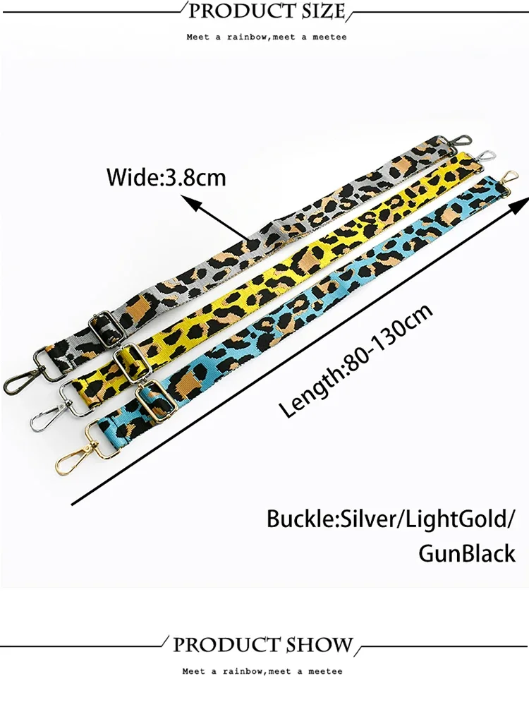 1Pc Deepeel 38mm Women Jacquard Bag Belts Leopard Shoulder Crossbody Straps Adjustable Webbing Strap DIY Bags Accessories