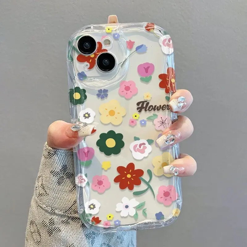 Floral Charm Bracelet Phone Case with Chain