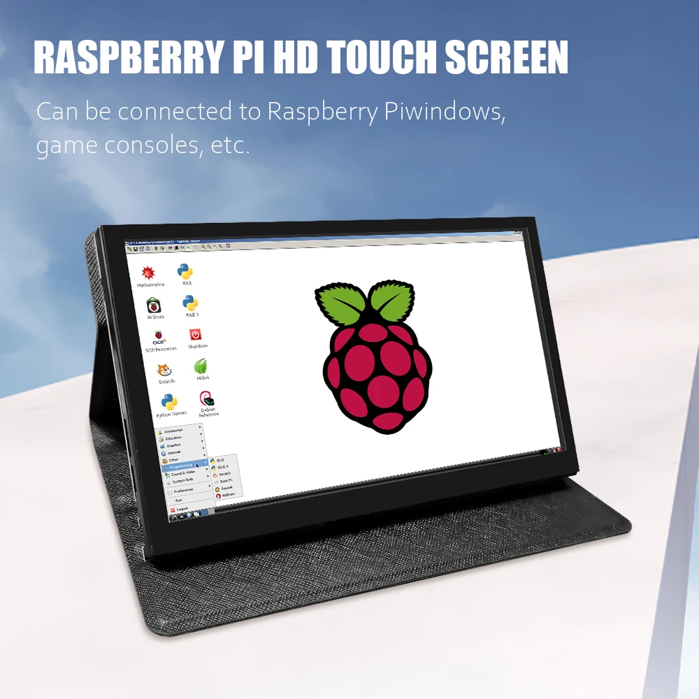 Monitor Portátil Raspberry pi Compatível com Laptop Tft 1024×600 Módulo Aida64 Estojo de Couro Ips Can Stand Tela Lcd Hdmi