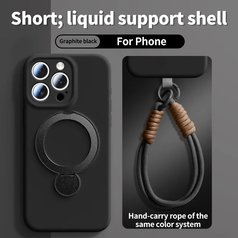 ตัวเลือกสินค้า เคสซิลิโคนเหลวแม่เหล็กพร้อมสายคล้อง ป้องกัน iPhone