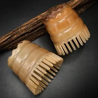Pure natural high-quality white buffalo horn shampoo massage brush hand-made pure polishing 1
