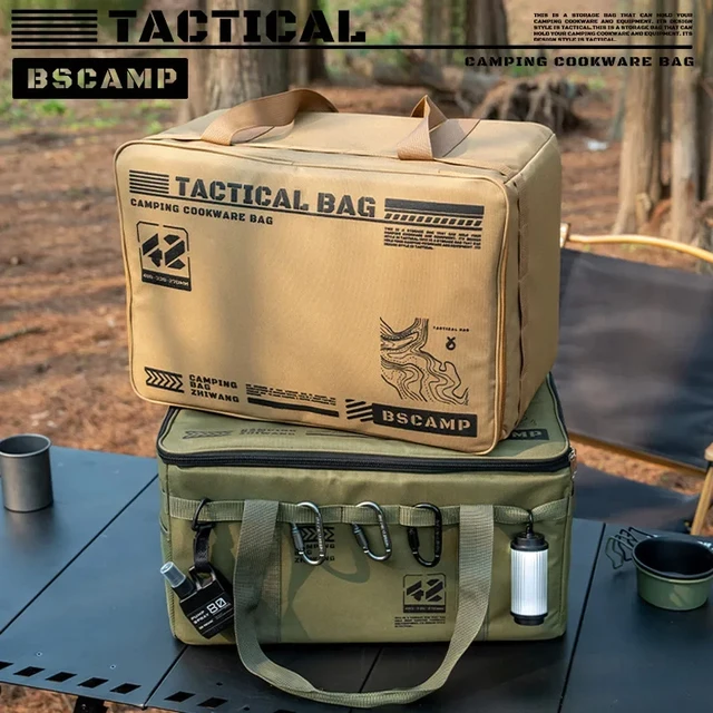 תיק אחסון טקטי למחנאות בנפח 30-42 ליטר - תיבת קיפול מבודדת לפיקניק, כלי שולחן וציוד שדה עמיד למים 1
