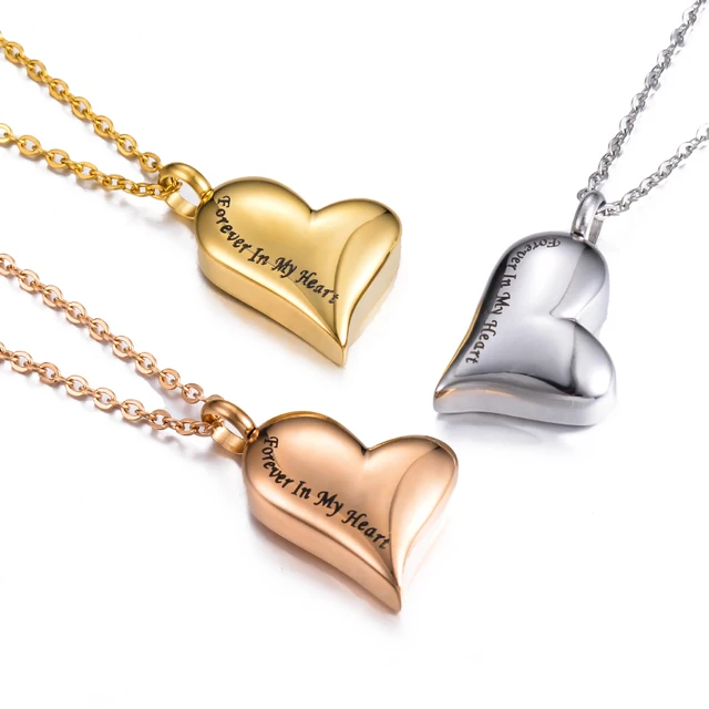 Ciondolo Urna Cremazione In Acciaio | Cuore Per Ceneri Con Kit Di Riempimento - Foto 12