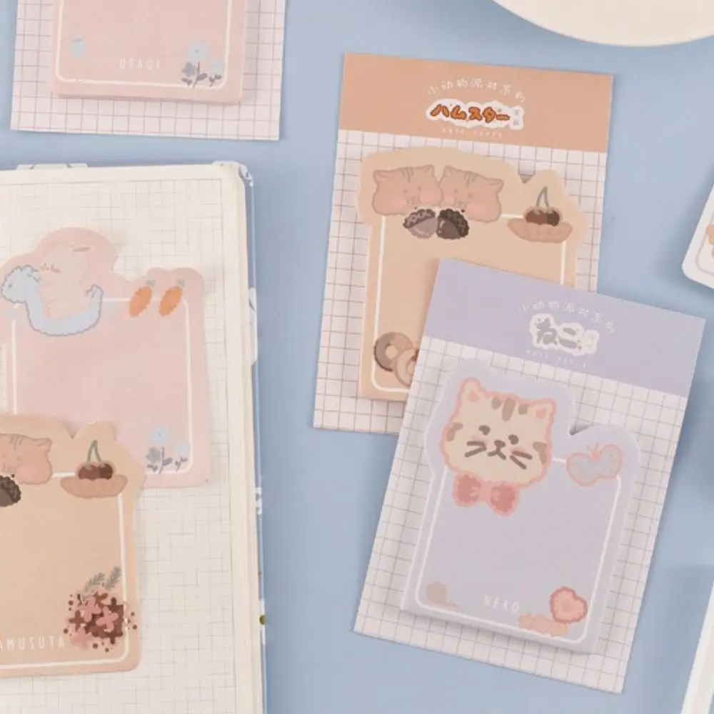 Children Kawaii School Supplies Sticky Note Student Stationery Label Paper Message Notes Message Sticker Animal Series Memo Pad
