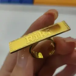 Custom Bar Ring For Men Personality Large Gold Nameplate Pendant Trending Stainless Steel Jewelry Christmas Gift For Family