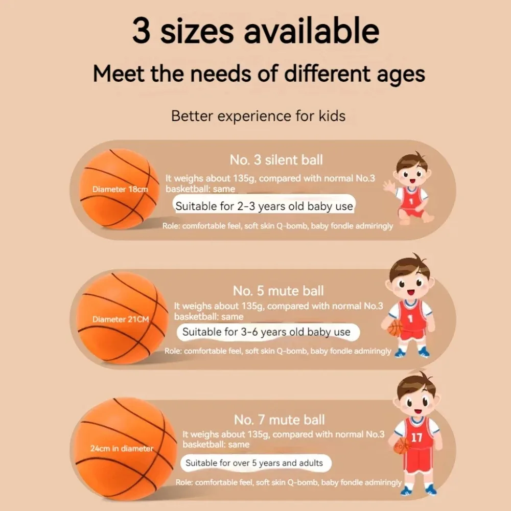 PU Foam Basketball Kids Indoor Silent Bouncing Mute No Noise Ball Bounce Squeezable Mute Bouncing Sports basketball balls