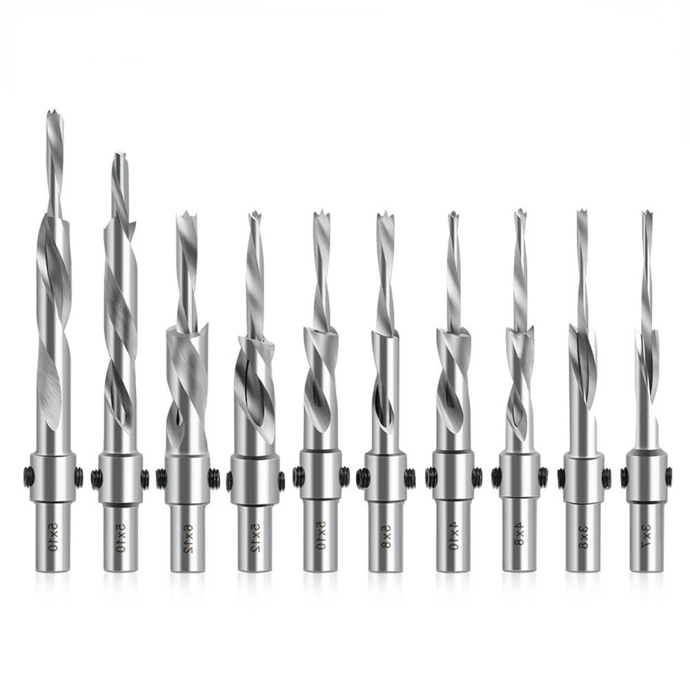 3/4/5/6MM Countersink Drill Bit with Adjustable Depth Stop Chamfering Counterbore Drilling Wood Plastic 10MM Shank