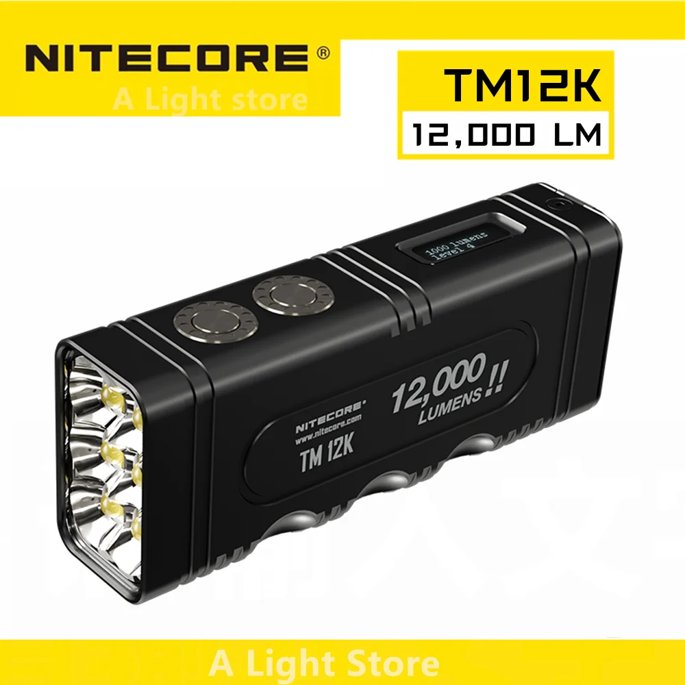 NITECORE TM12K Flashlight Waterproof Hunting Torch Tactical Lantern Long Shot Hand Lamp For Camping searching Flashlight