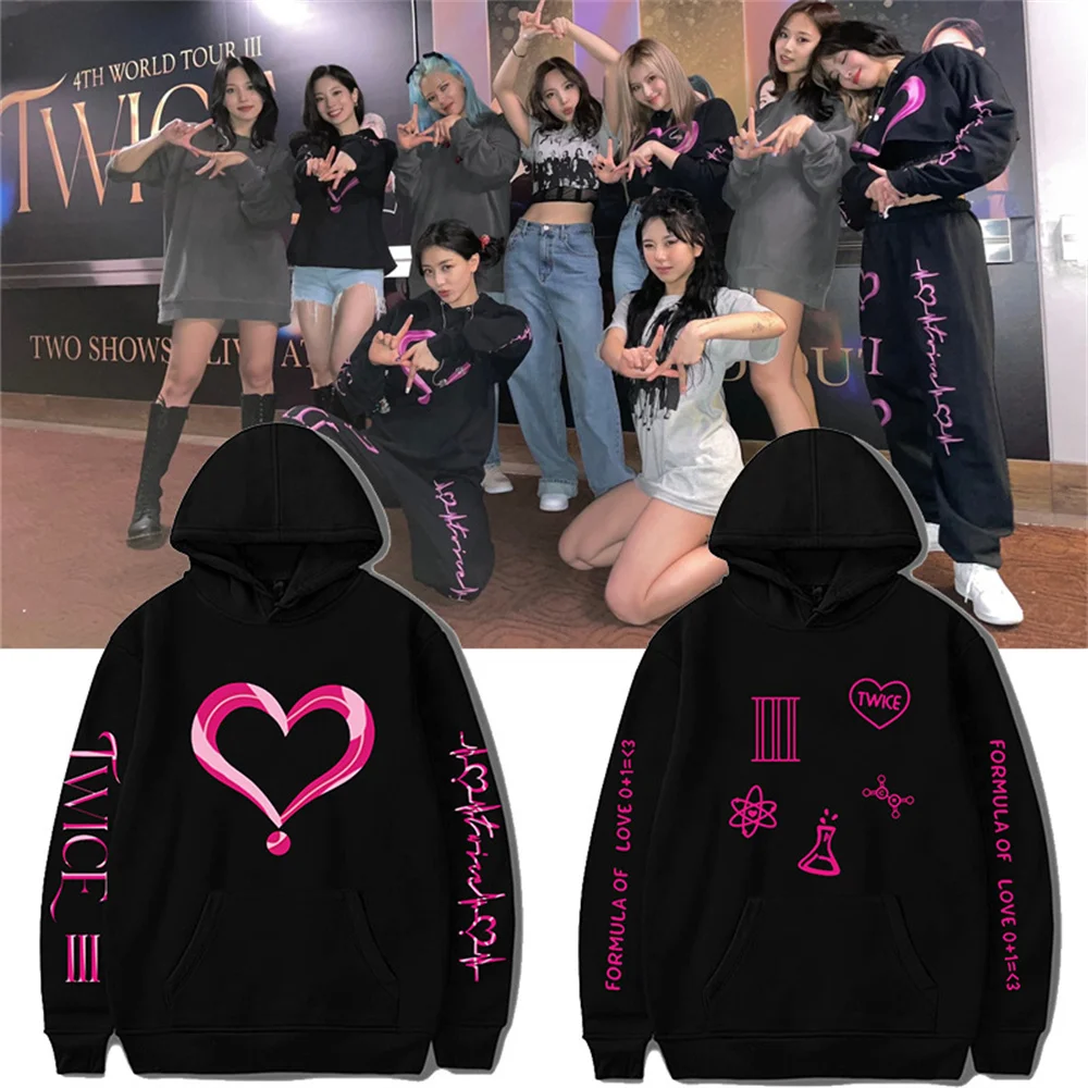 Twice Tracksuit Sets for Women, Sportsuits, Sweatshirt and Pants, Sportsuits, Outfit for Twice Tour 4th, Cotton Hoodies