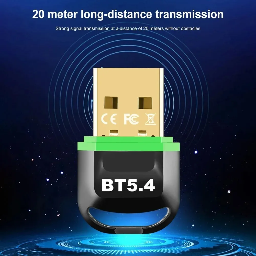 USB Bluetooth 5.4 Adapter Adóállomás Rádióadó Szikratávirát USB Bluetooth Hang Adapter Bluetooth 5.3 dongle számára PC Számítógépes Notebook