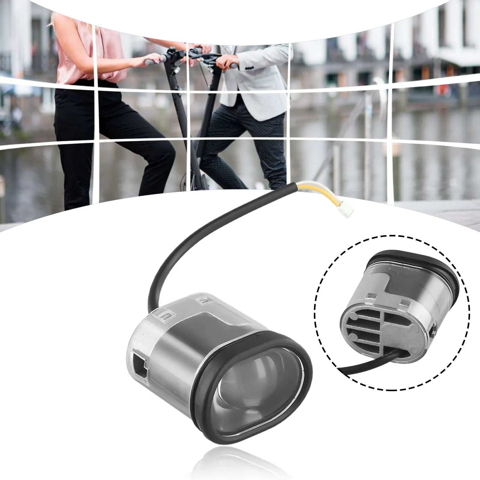 

Durable Skateboard Head Lamp for Ninebot MAXG30 Electric Scooter Front Light Headlight Black Color Includes 1 Light