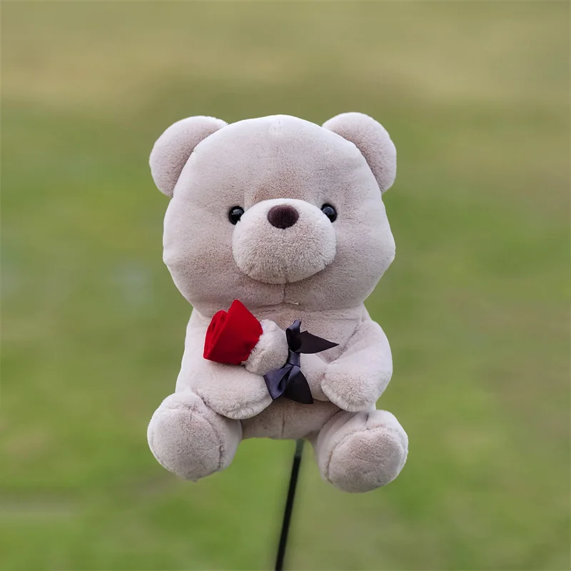 Cartoon Golf Headcovers Plush Cute Golf Driver Fairway Wood Putter Headcover Accessory White Brown Colors golf club headcover